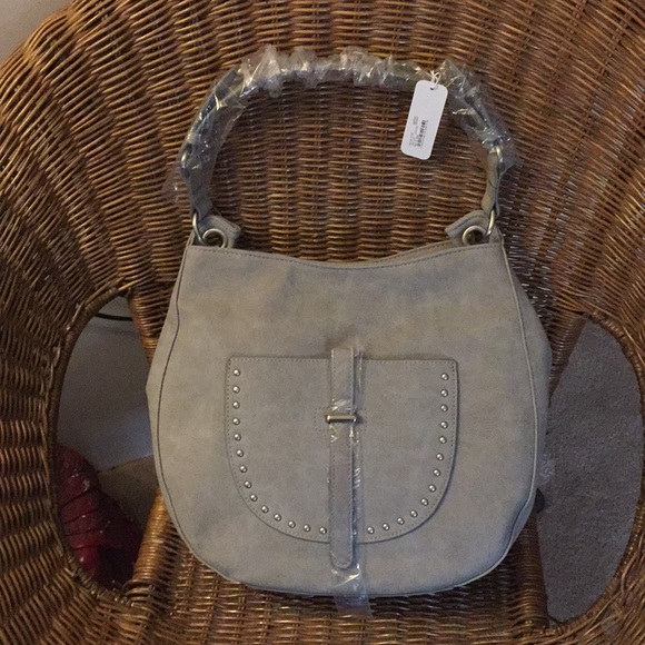 Charming Charlie Handbags - Gray with Silver Faux Leather Large Hobo Bag NEW